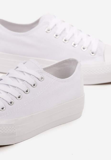 Białe Trampki Vices na Platformie z Niską Cholewką Tiloria