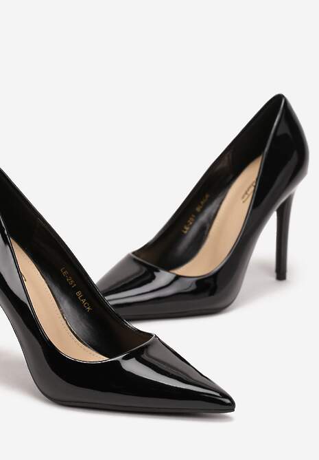 Czarne Klasyczne Szpilki ze Szpiczastym Noskiem Rtivime