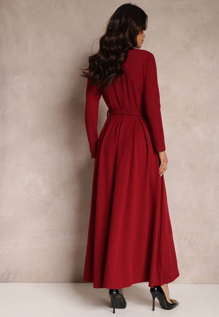 Bordowa Sukienka Achina