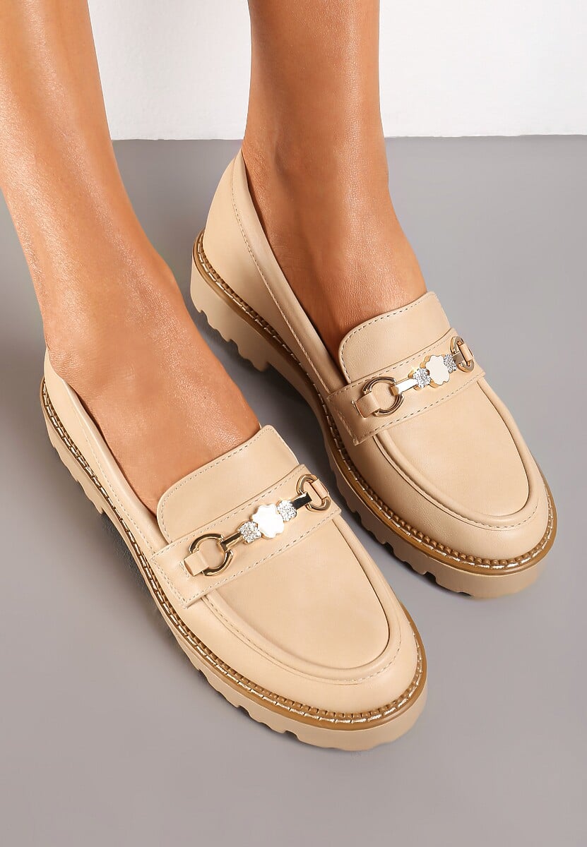 Beżowe Mokasyny Klemia