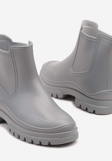 Szare Kalosze w Stylu Sztybletów Aslovia