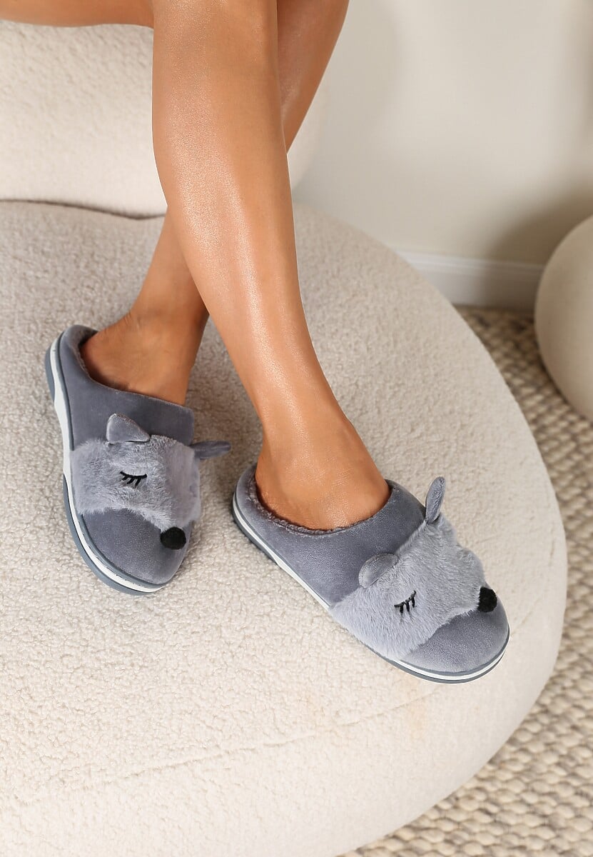 Różowe Kapcie z Futerkiem i Imitacją Uszu Bervenka