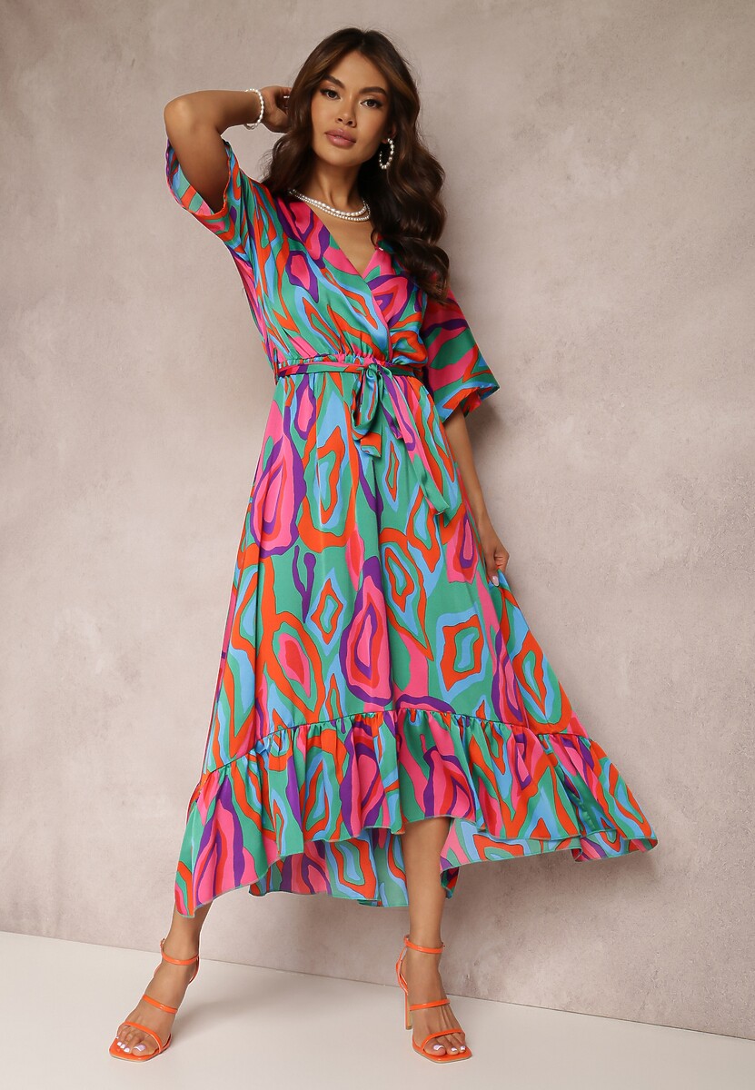 Zielono-Różowa Sukienka Telepholis