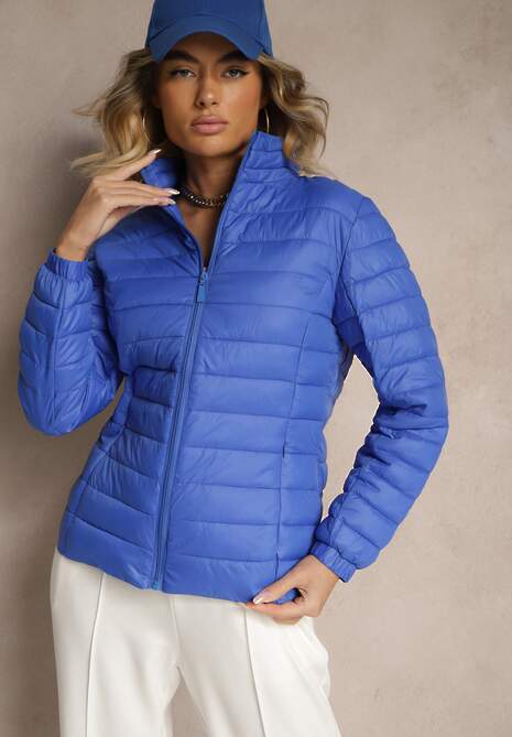 Niebieska Kurtka Pikowana Atia