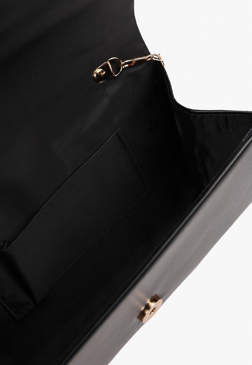 Czarna Torebka Kopertówka z Dodatkowym Łańcuszkiem Flelina