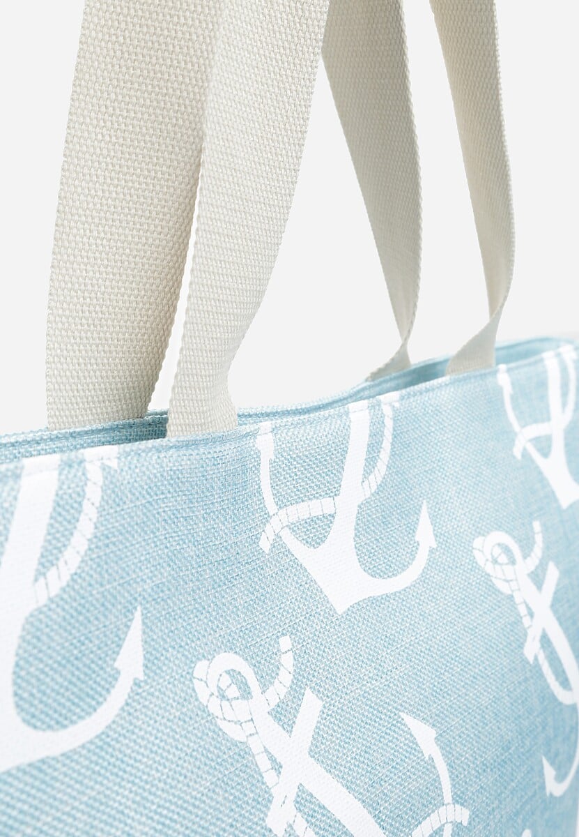Jasnoniebieska Torebka Tote z Marynarskim Nadrukiem w Kotwice Rosalux
