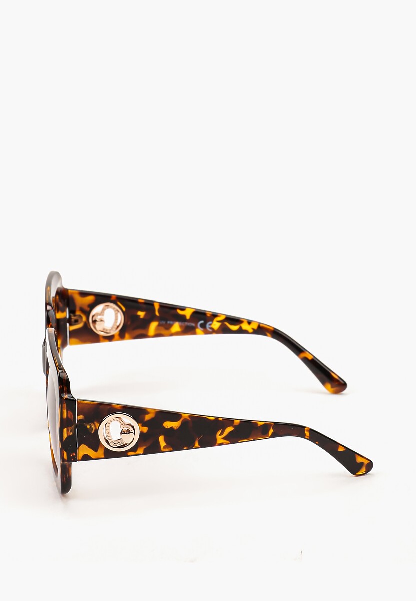 Jasnobrązowe Kwadratowe Okulary Przeciwsłoneczne z Aplikacją na Zausznikach Zetarua