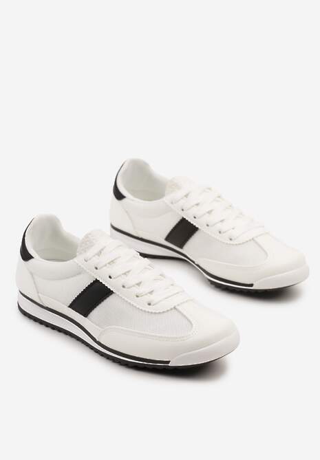 Białe Sneakersy Ozdobione Paskiem Cleova