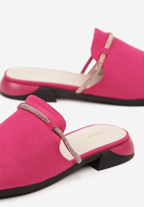 Fuksjowe Klapki Vices z Cyrkoniami Tilindrea