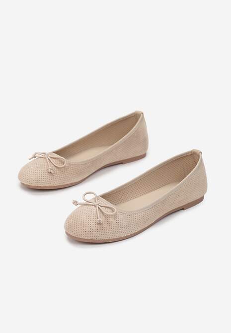 Beżowe Balerinki Sthugnaela