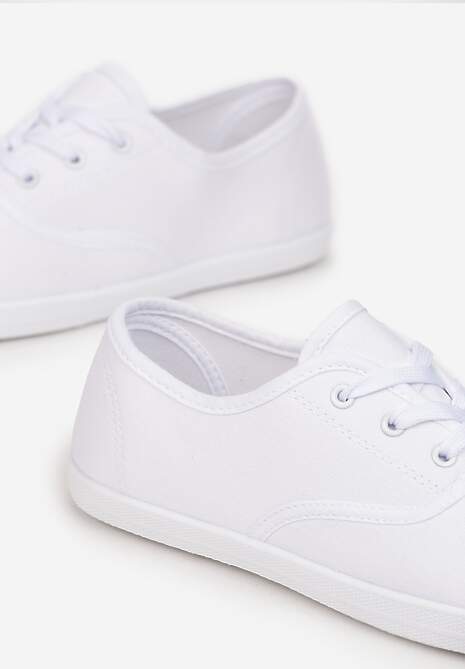 Białe Sznurowane Tenisówki Przed Kostkę Jennessa