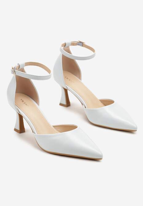 Niebieskie Czółenka Vices na Klepsydrze z Noskiem w Szpic i Klamerką Nusithia