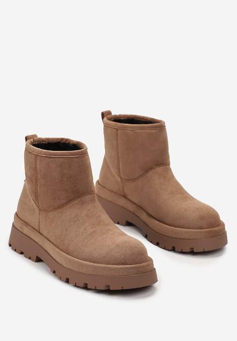Brązowe Botki Śniegowce na Platformie Nigval