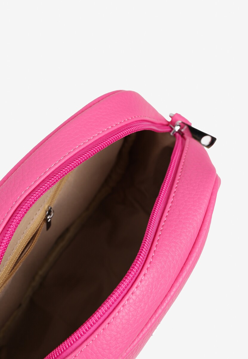 Różowa Okrągła Torebka na Pasku z Kieszonkami Malireia