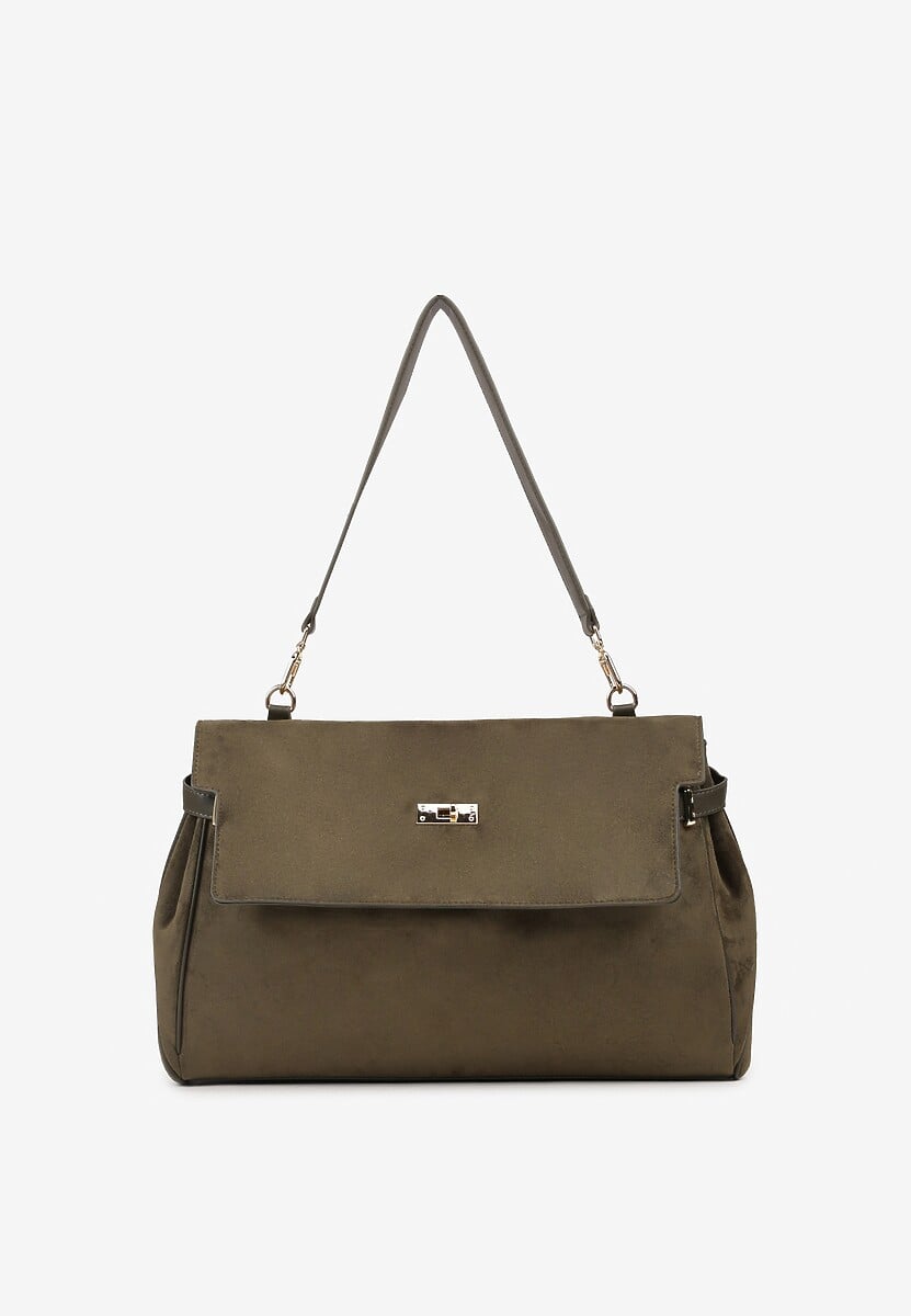 Bordowa Duża Torebka Listonoszka z Imitacji Zamszu na Ramię Sialenne