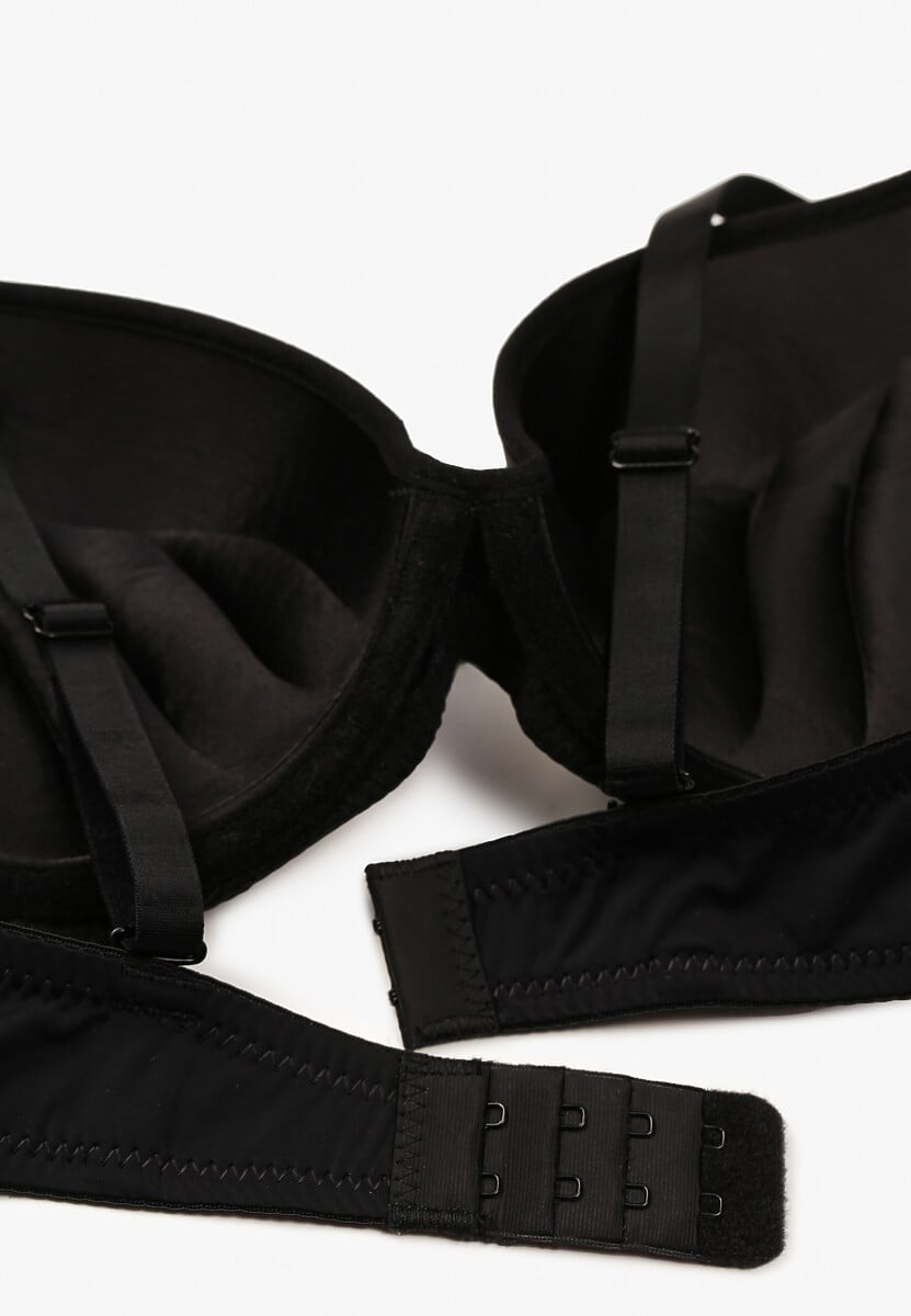 Czarny Biustonosz z Aplikacją z Cyrkonii Abantia