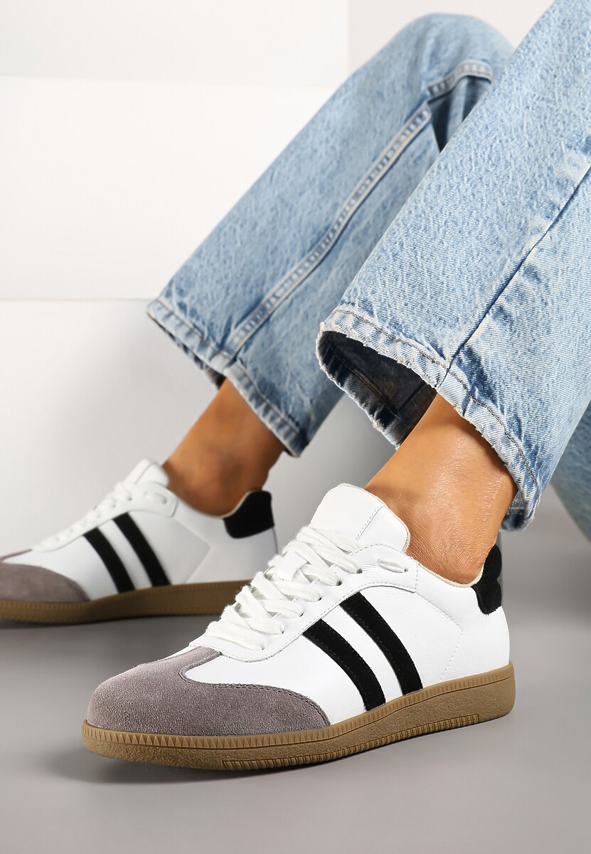 Białe Skórzane Sneakersy Tenisówki Velauri