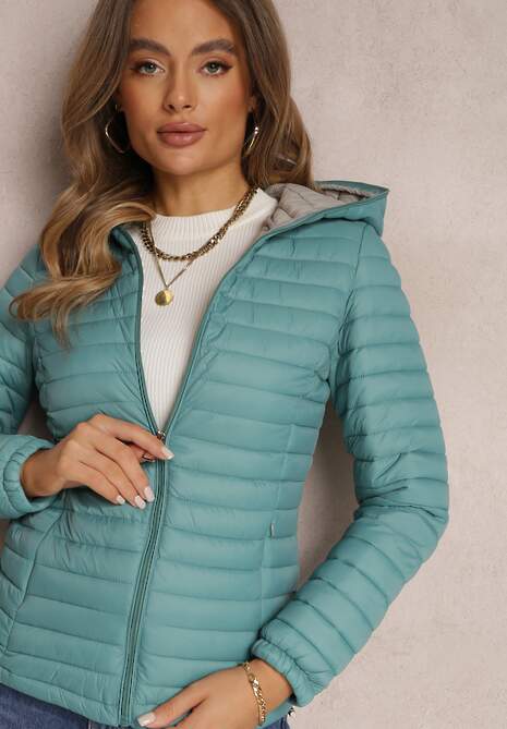 Miętowa Kurtka Pikowana Paranaina