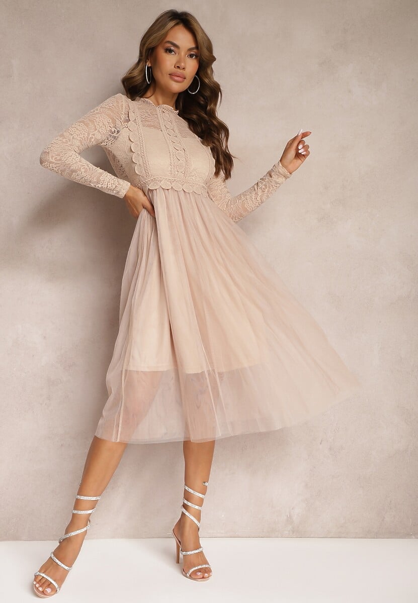 Beżowa Sukienka Aeznessa