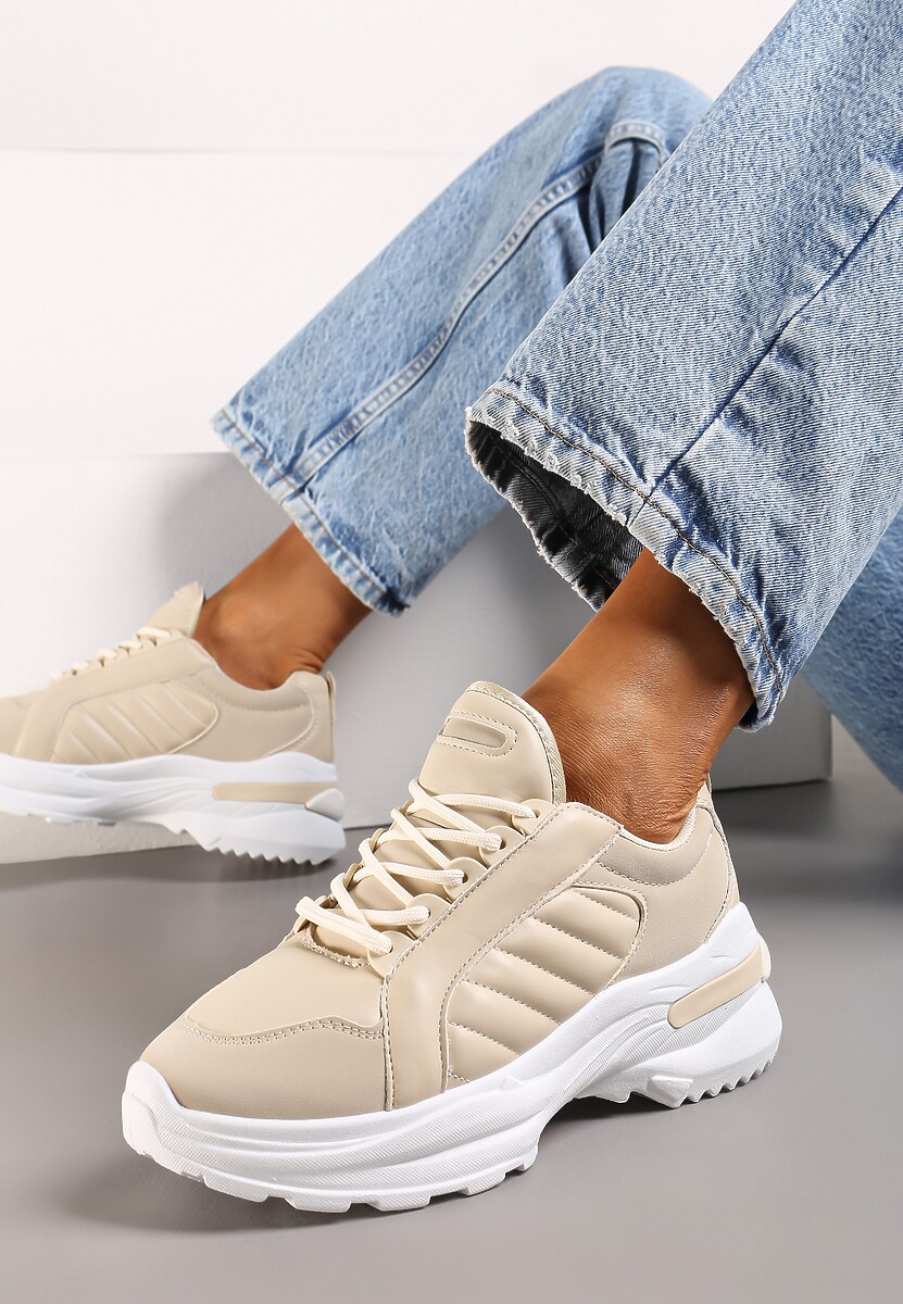 Beżowe Sneakersy Doreania