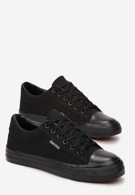 Czarne Trampki Sznurowane przed Kostkę Avanes