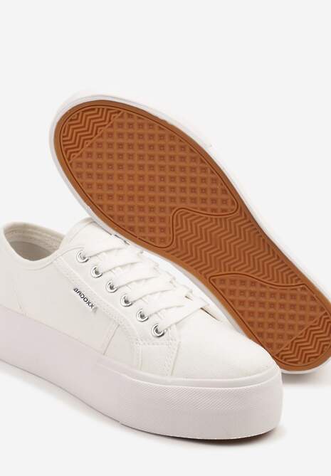 Białe Basicowe Trampki na Platformie Mailiselle