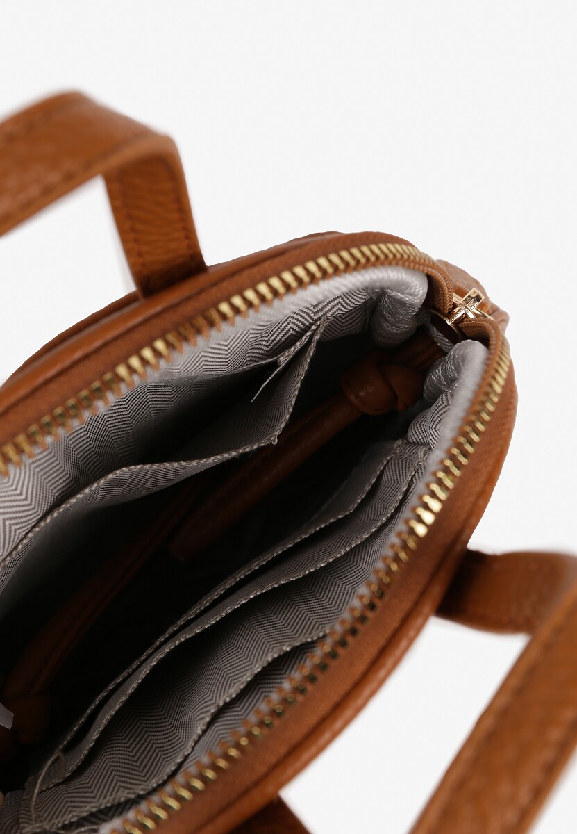 Brązowa Torebka z Rączką i Paskiem Mini z Portmonetką Galbia