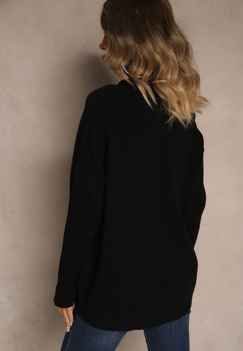 Czarny Golf z Domieszką Kaszmiru o Prostym Kroju Zoirsova