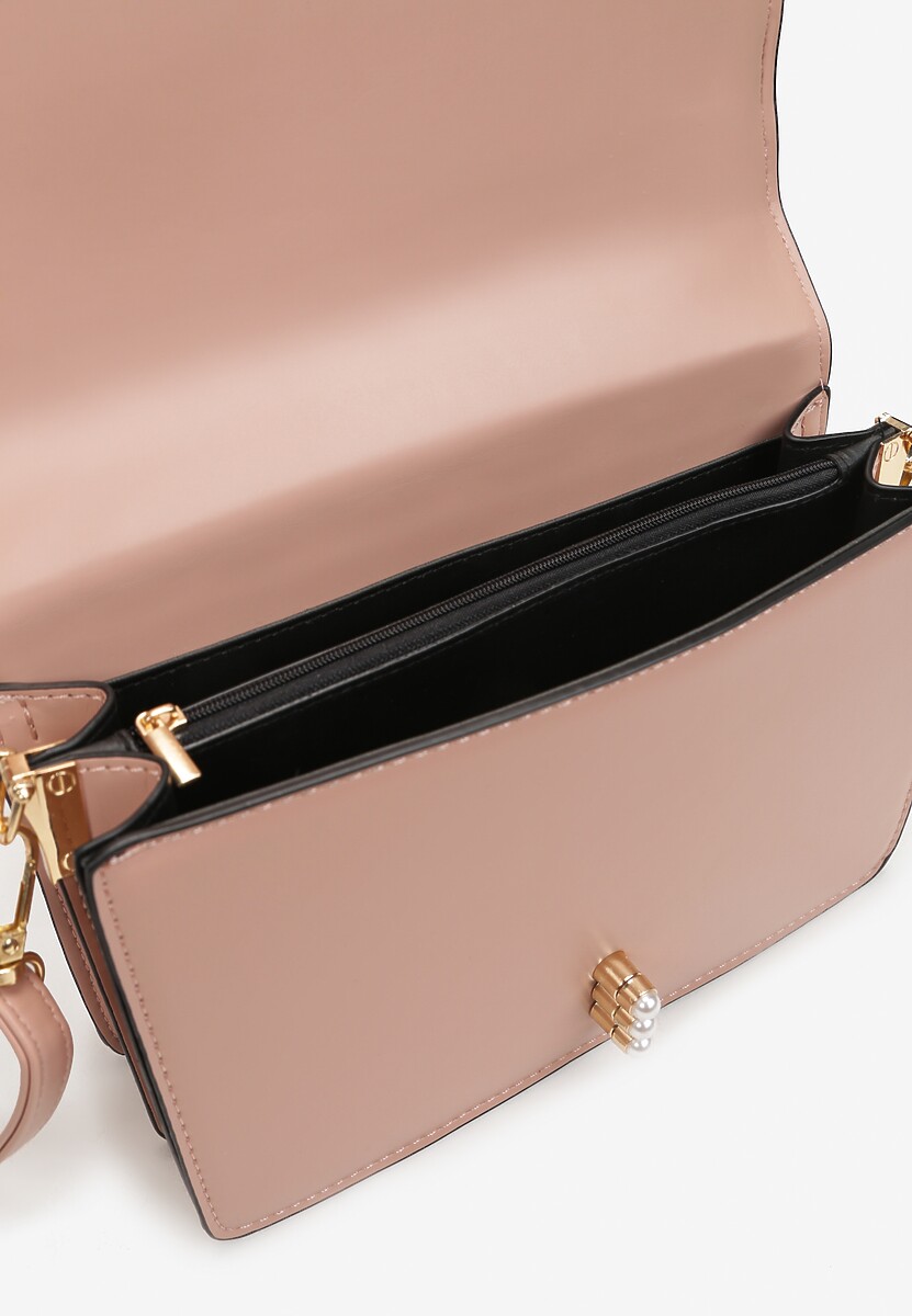 Różowa Pikowana Torebka na Ramię z Odpinanym Paskiem i Magnetycznym Zapięciem Eidema