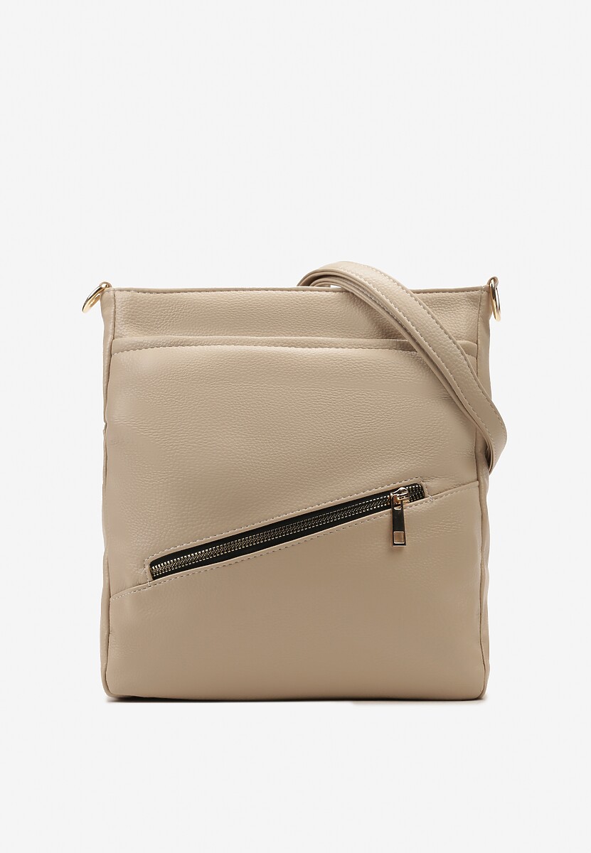 Jasnobeżowa Torebka o Kwadratowym Fasonie na Ramię Tafiana