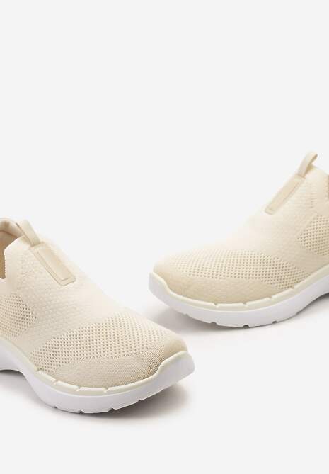 Beżowe Elastyczne Buty Sportowe przed Kostkę Eowinnes