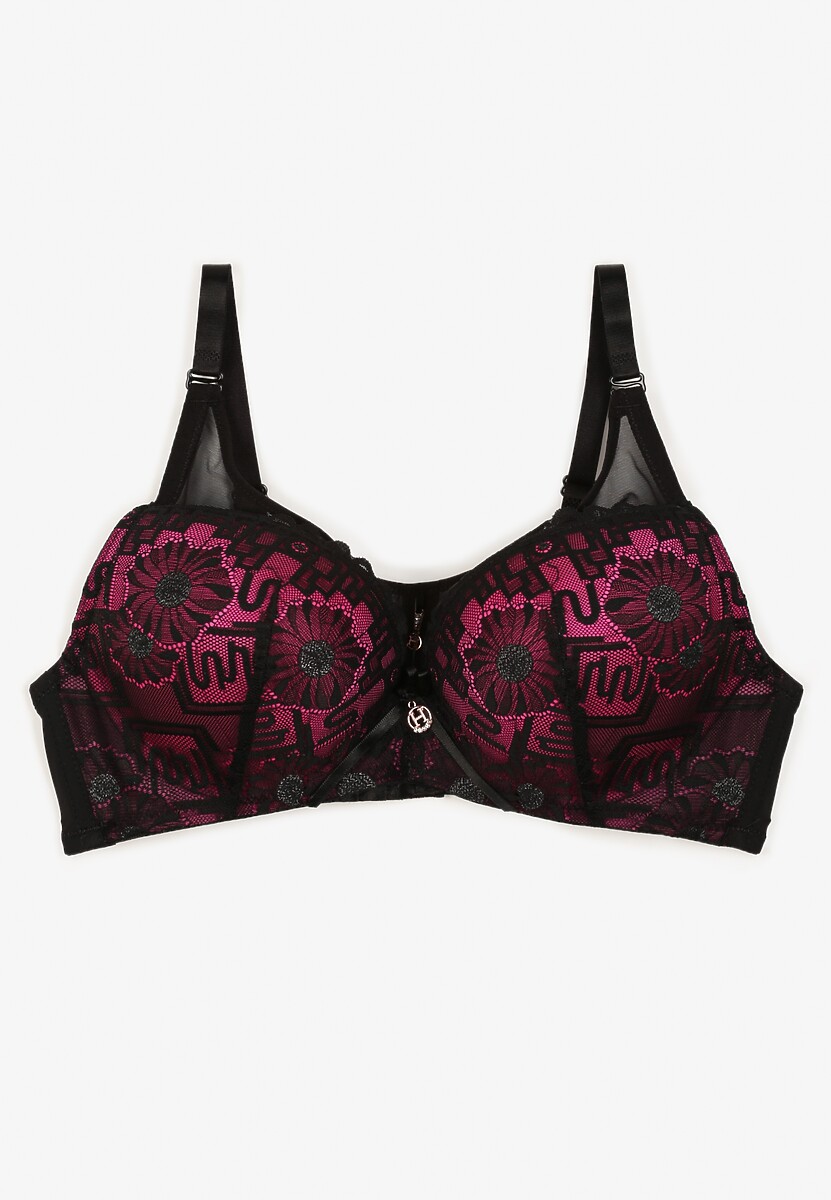 Jasnobeżowy Biustonosz Full Cup Zdobiony Koronką Raviera