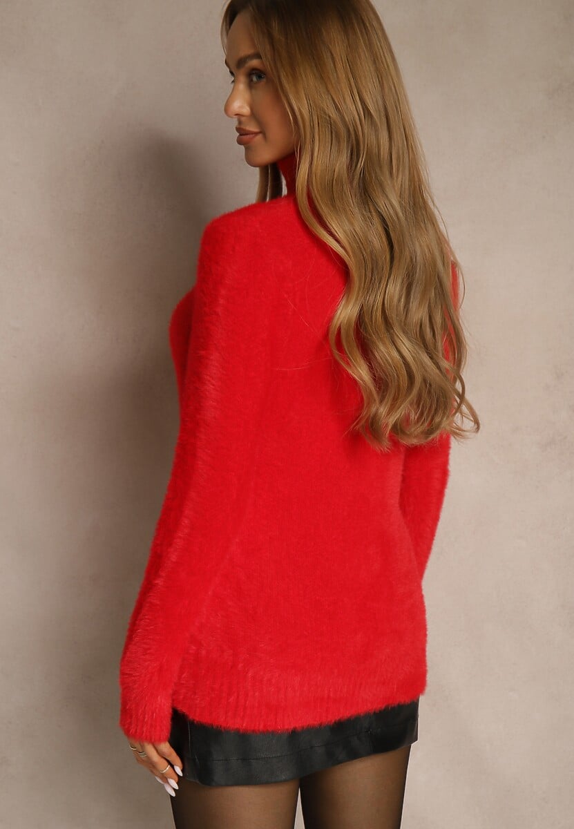 Czerwony Golf Wełniany Kedrindas