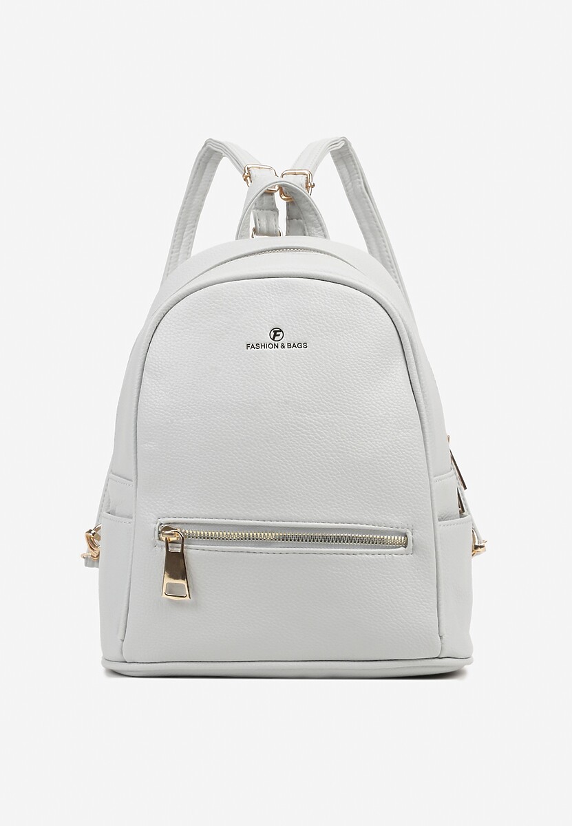 Szary Plecak z Metalicznym Zdobieniem Efarinia