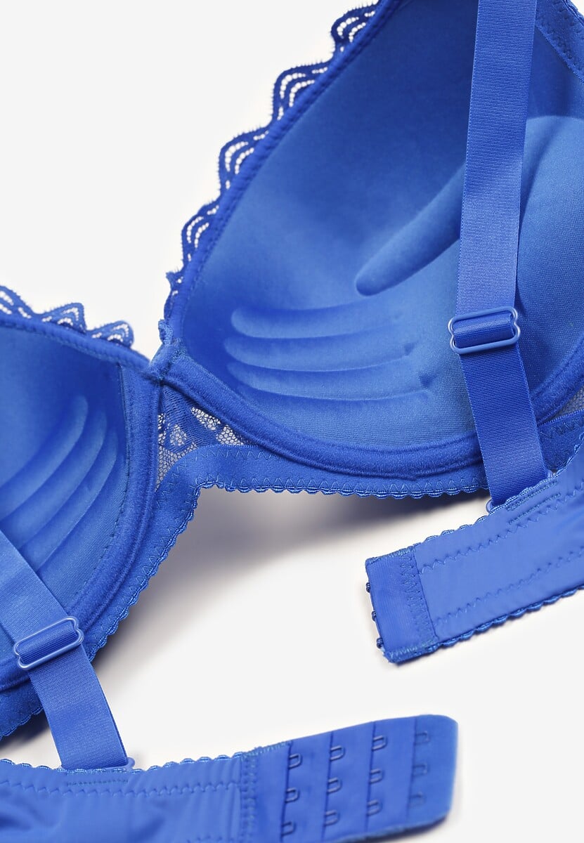 Niebieski Koronkowy Biustonosz Typu Push-Up Chrisalia