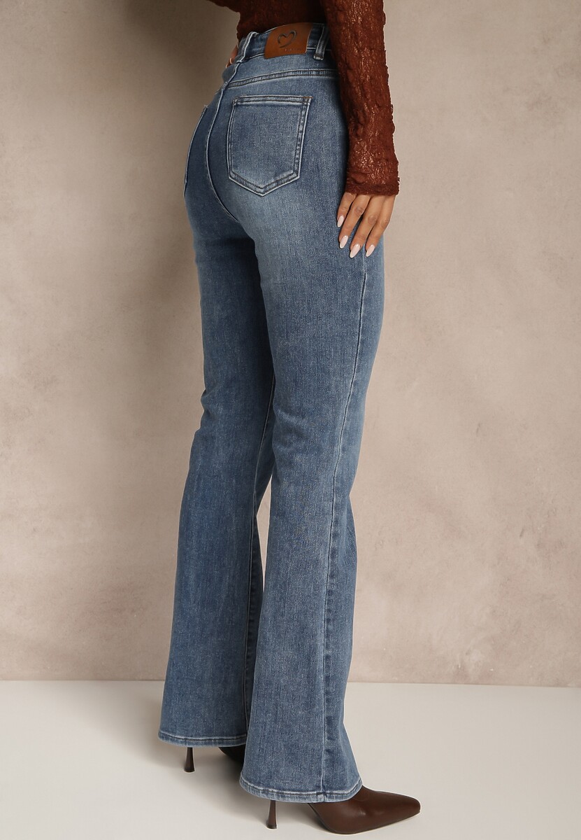 Niebieskie Jeansy Dzwony High Waist Lavea