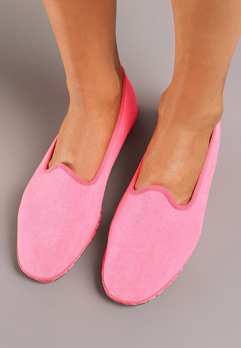 Fuksjowe Płaskie Balerinki z Okrągłym Noskiem z Ekozamszu Klenori