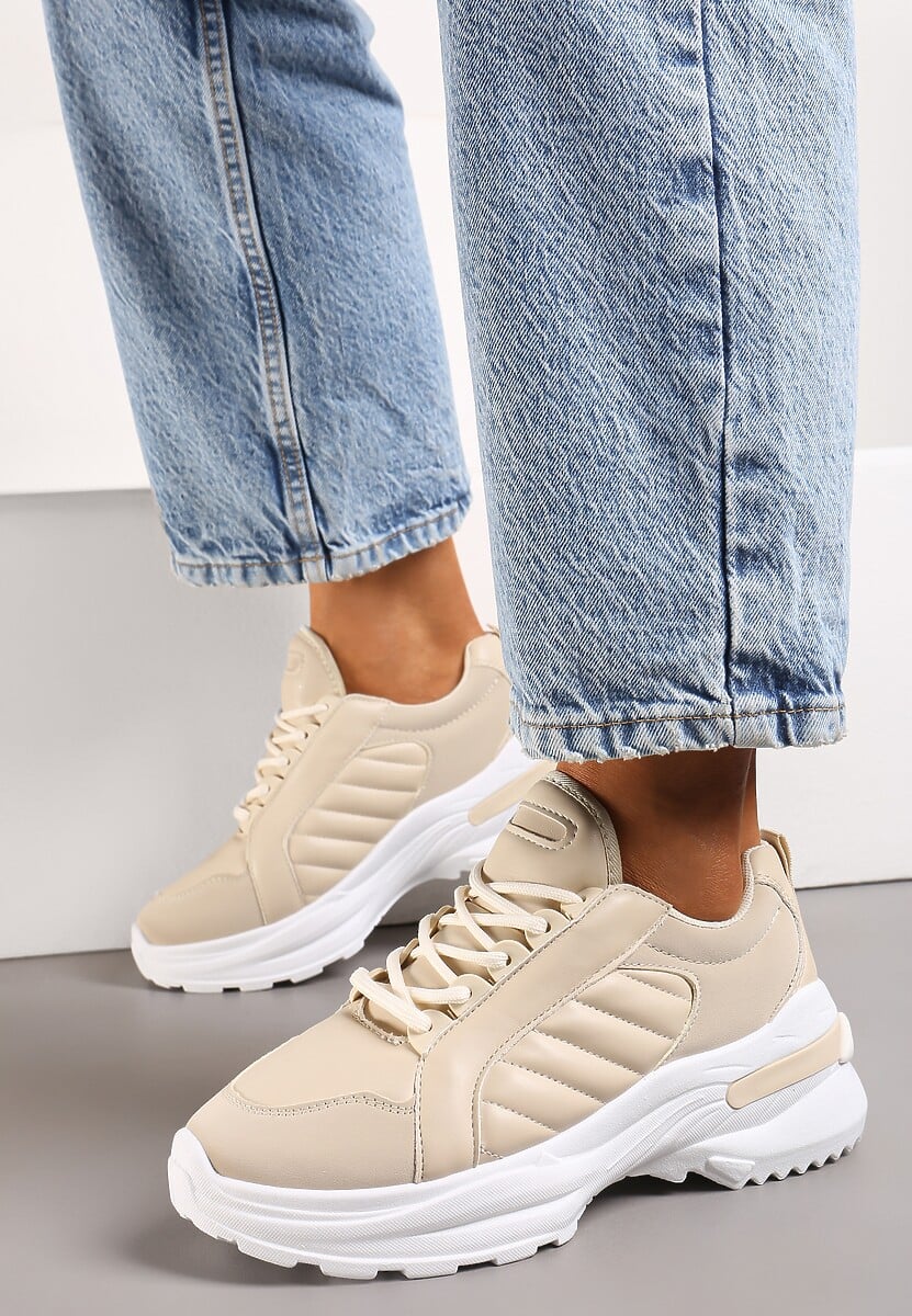 Beżowe Sneakersy Doreania