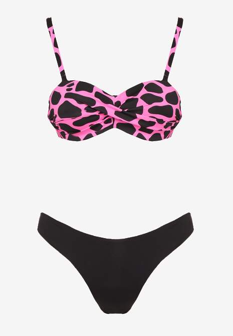 Fuksjowe Bikini 3-częściowe Biustonosz i Majtki Figi w Dwóch Wariantach Milanisse