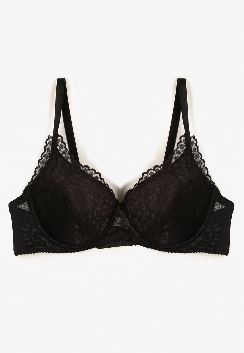 Czarny Koronkowy Biustonosz Full Cup Lanomira