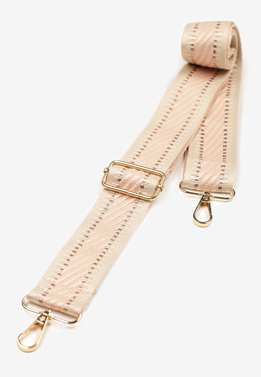 Beżowy Pasek do Torebki Materiałowy Sarinae
