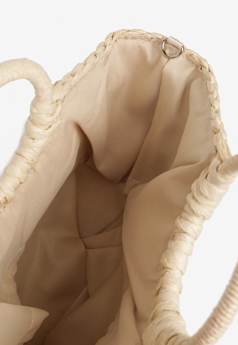 Beżowa Torebka z Dwoma Rączkami i Plecionką Revienna