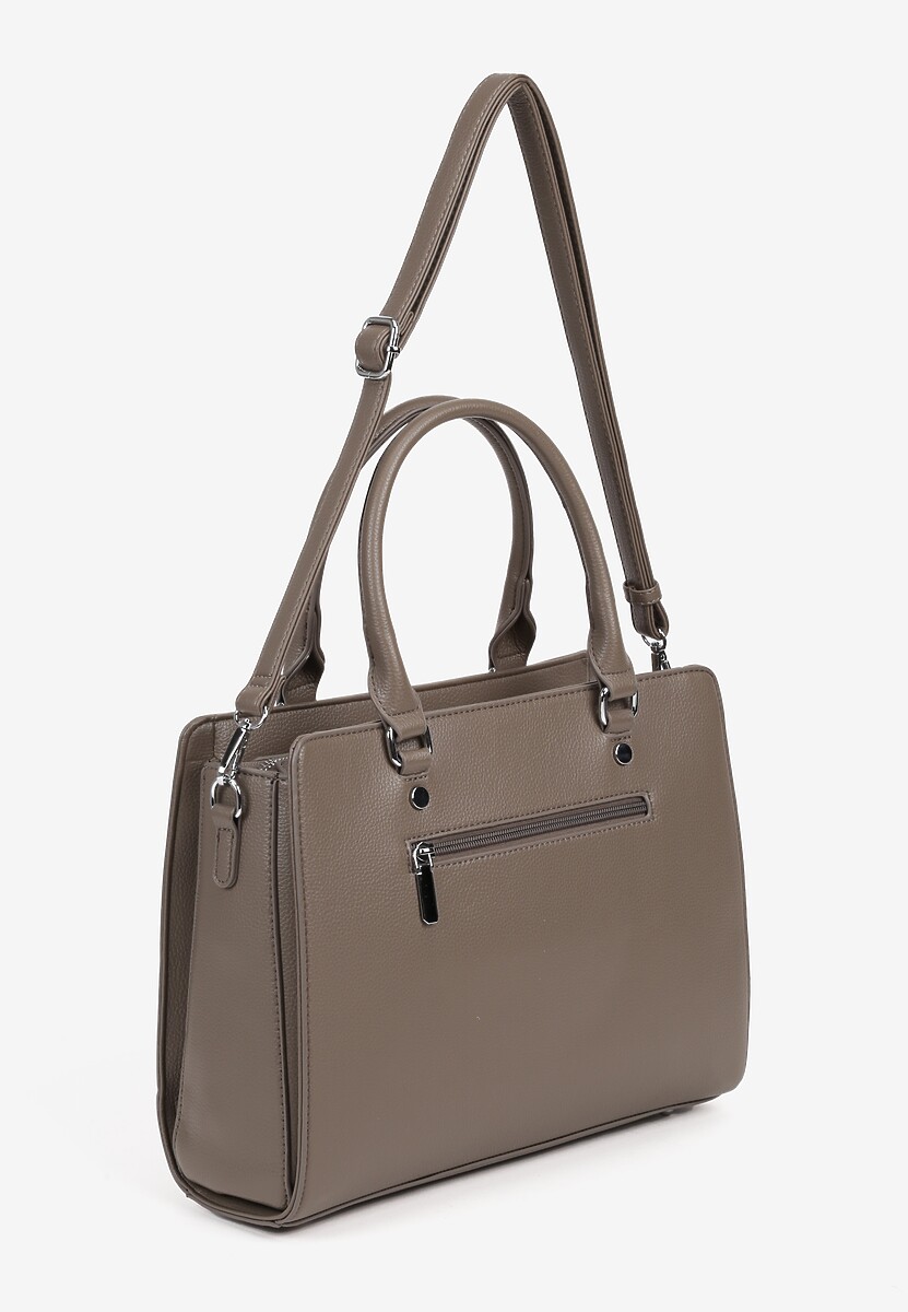 Beżowa Torebka Shopperka z Dodatkowym Paskiem Crossbody Sunirora