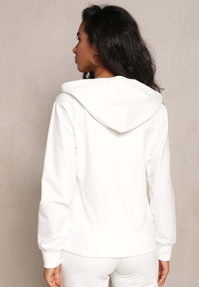 Biała Rozsuwana Bluza z Kapturem Lecua