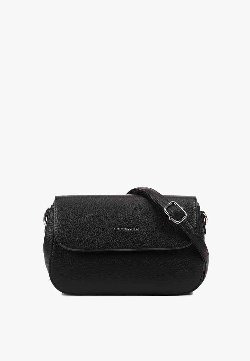 Czarna Mała Torebka Listonoszka z Klapą i Odpinanym Paskiem Sartzedi