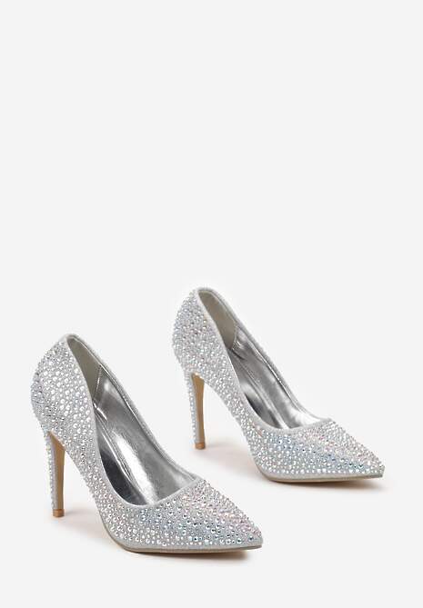 Srebrne Brokatowe Szpilki w Cyrkonie Frodan