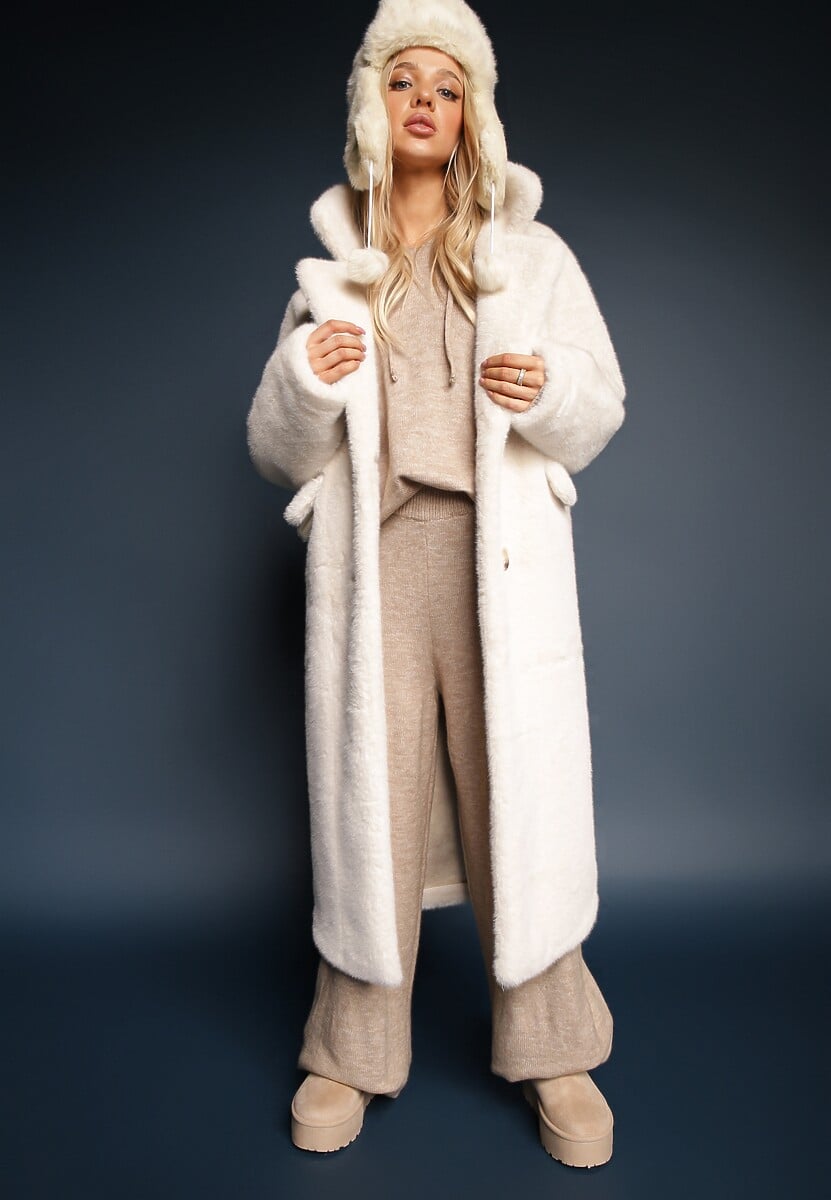 Beżowe Śniegowce za Kostkę na Platformie Ocieplane Futerkiem Divena