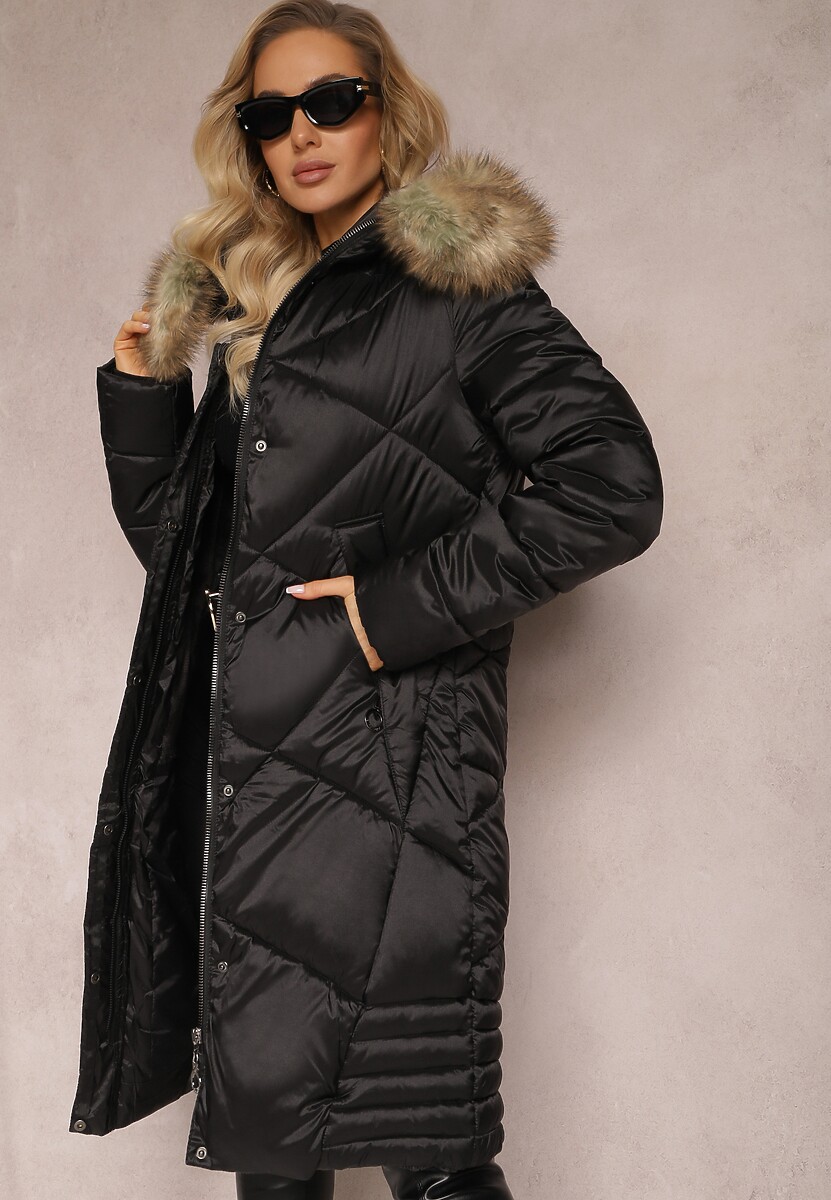 Brązowe Śniegowce z Ekozamszu Zdobione Futerkiem i Paskiem ze Sprzączką Leathor