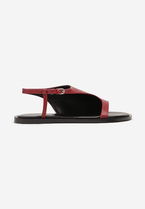 Czerwone Asymetryczne Sandały Vices ze Sprzączką Merilda