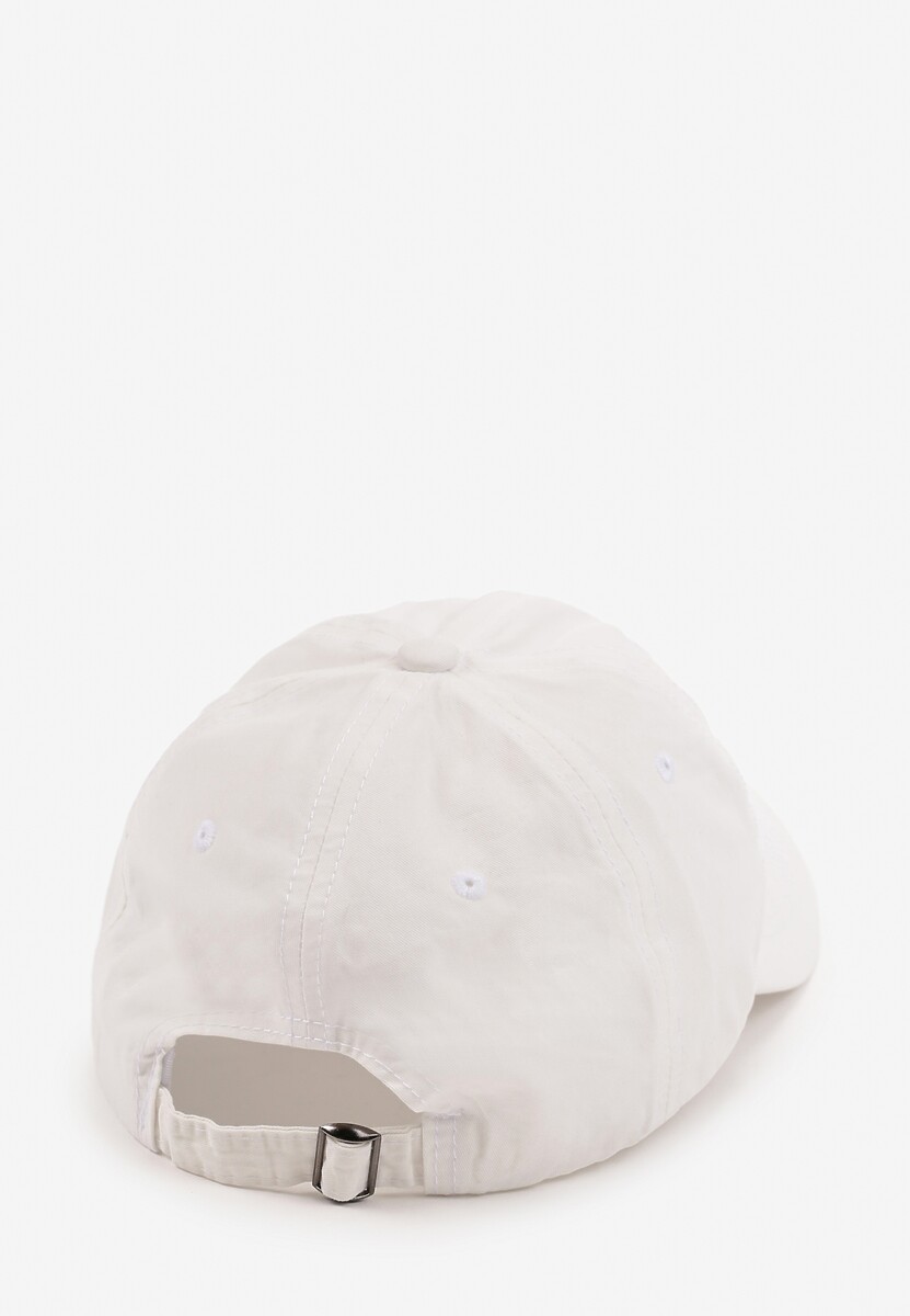 Biała Bawełniana Czapka z Daszkiem Zdobiona Napisem Reitenia